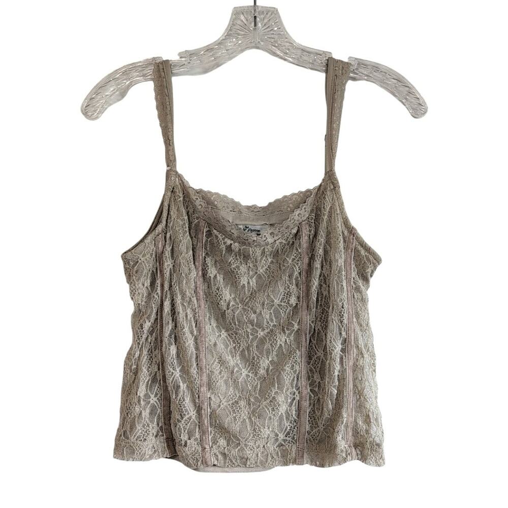Vtg Y2K Self Esteem Lace Corset Style Cami Tank Top Medium Coquette Fairy-Grunge